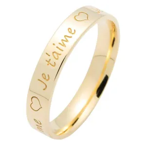 Alliance en or jaune 18 carats 4 mm gravure personalise.