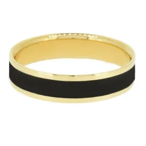 Alliance en or jaune et rsine noire largeur 5 mm
