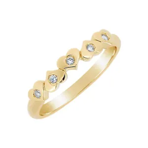 Alliance en or jaune sertie de diamants.