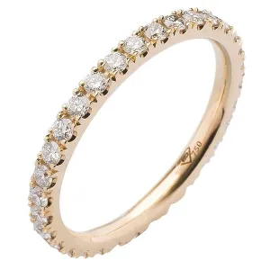 Alliance en or jaune sertie de diamants.