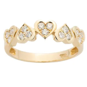 Alliance en or jaune sertie de diamants.