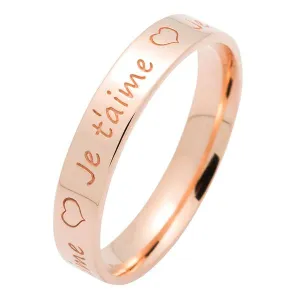 Alliance en or rose largeur 4 mm et gravure personnalise.