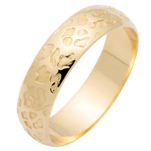 Alliance motif lopard en or jaune 18 carats largeur 6 mm