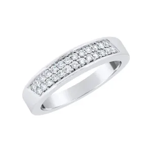 Alliance or blanc 18 sertie de diamants.