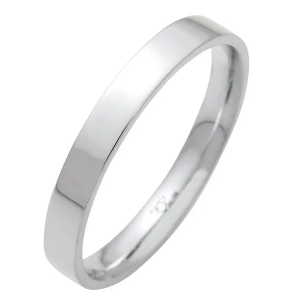 Alliance ruban 3 mm en or blanc 18 carats