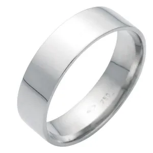 Alliance ruban 6 mm en or blanc 18 carats