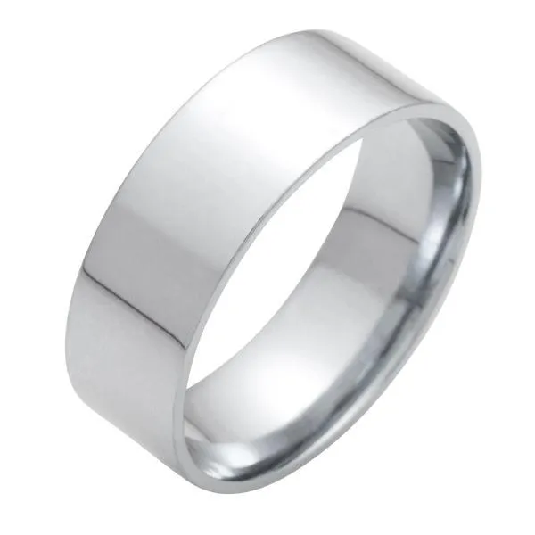 Alliance ruban 7 mm en or blanc 18 carats