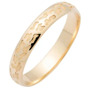 Alliance ruban bomb 4m en or jaune 18 carats motif lopard