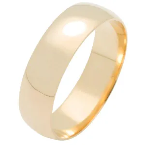 Alliance ruban bomb en or jaune 18 carats : largeur 6 mm