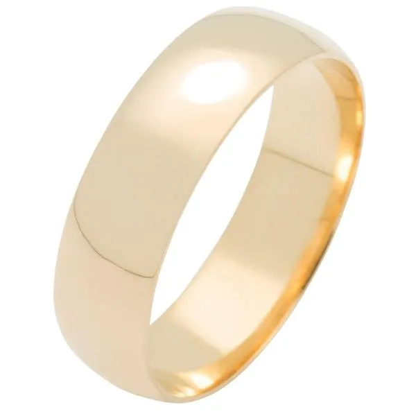 Alliance ruban bomb en or jaune 18 carats : largeur 6 mm