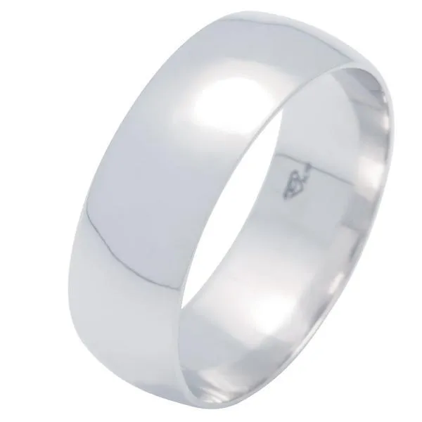 Alliance ruban bombe 7mm en or blanc 18 carats