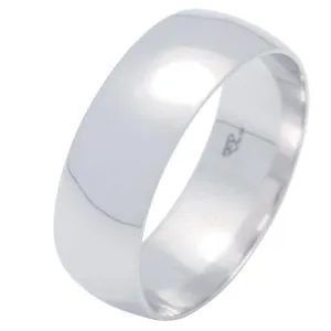 Alliance ruban bombe 7mm en or blanc 18 carats