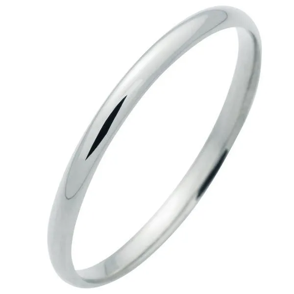 Alliance ruban bombe en or blanc largeur 2 mm.