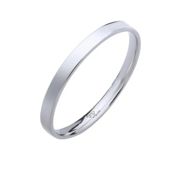 Alliance ruban en or blanc 18 carats largeur 2 mm