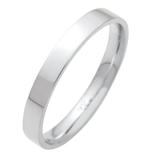 Alliance ruban en or blanc largeur : 3 mm.