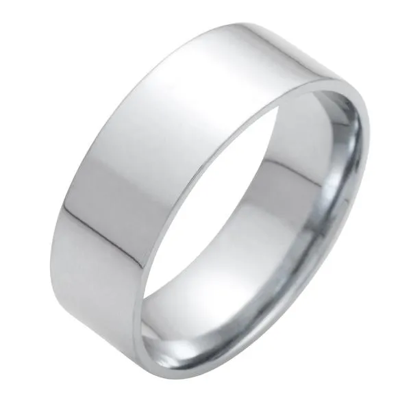 Alliance ruban en or blanc largeur 7 mm