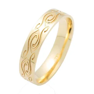 Alliance ruban grave en or jaune 18 carats