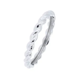 Alliance torsade en or blanc.