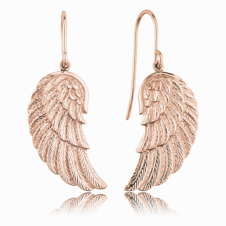 Angel Whisperer Rose Angel Wing Drop Earrings ERE-WING-R
