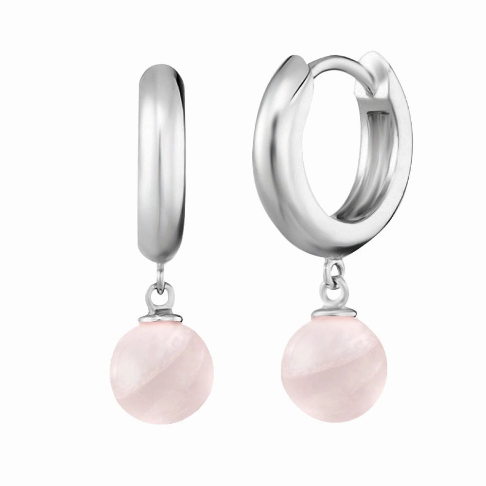 Angel Whisperer Rose Quartz Hoop Earrings ERE-RQ-CR