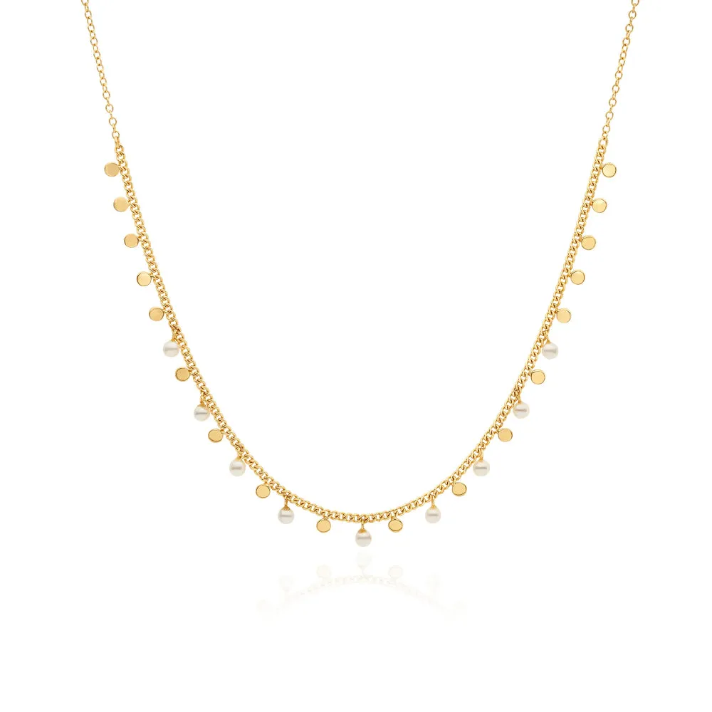 Anna Beck Circle Charm and Pearl Necklace