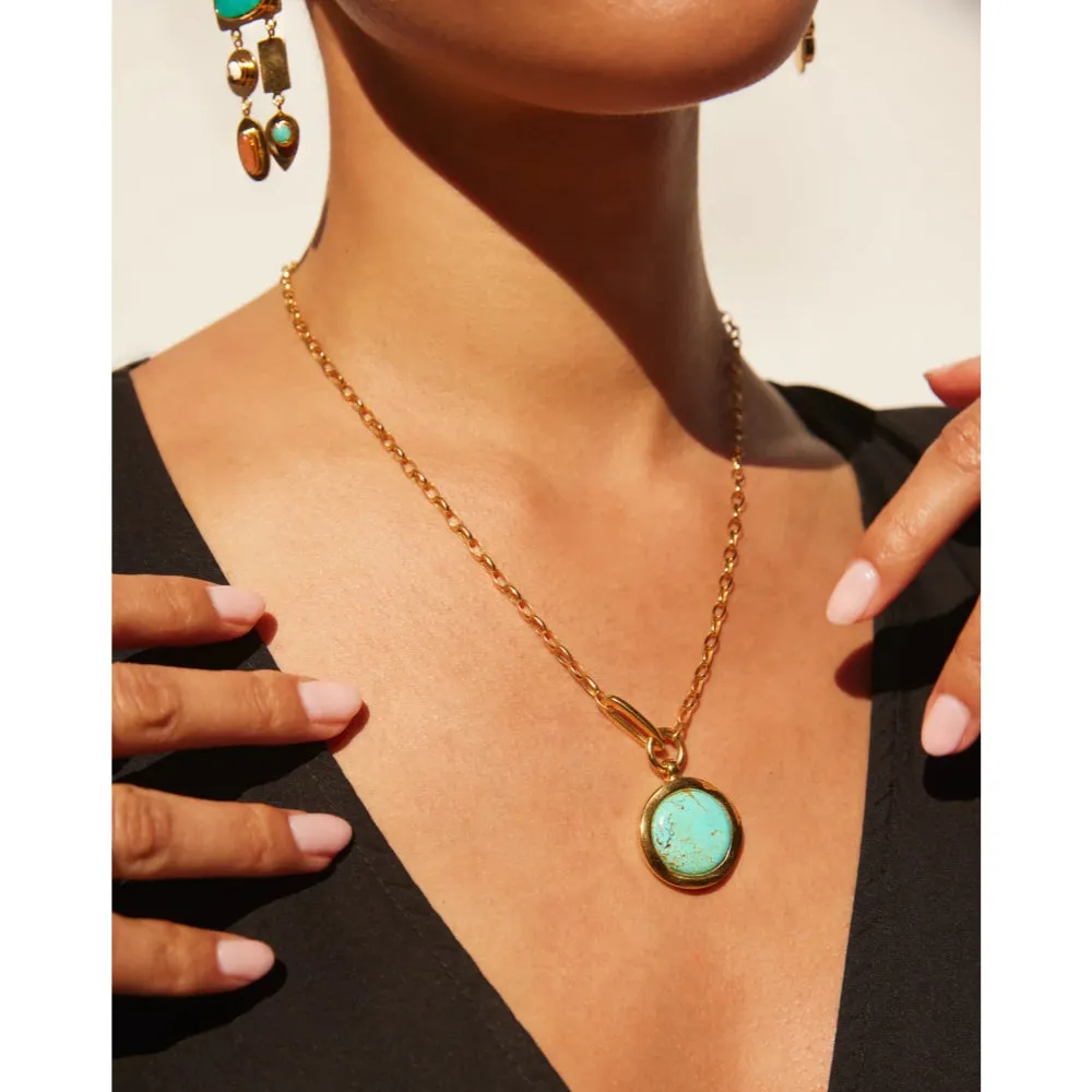 Anna Beck Large Way Turquoise Pendant Necklace