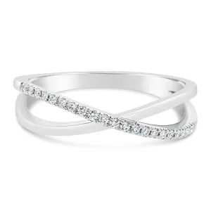 Bague en or blanc sertie de diamants