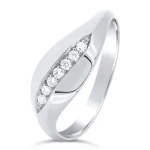 Bague en or blanc sertie de diamants.