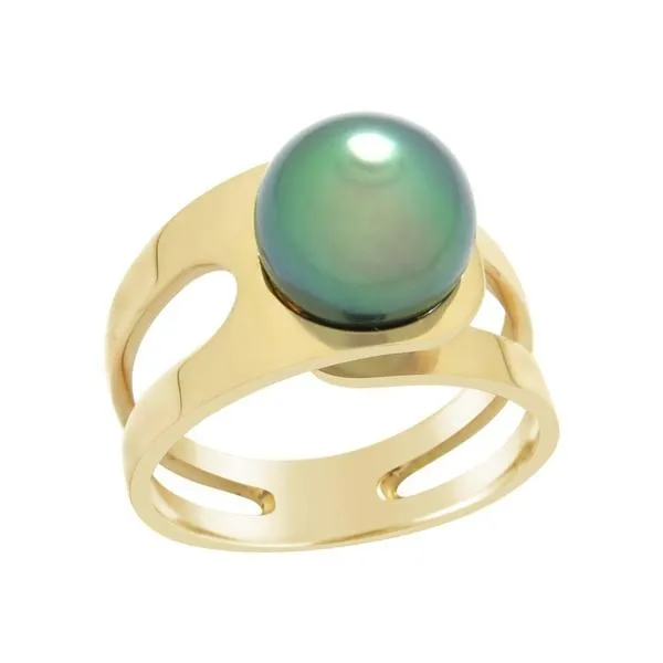 Bague en or jaune et perle de Tahiti