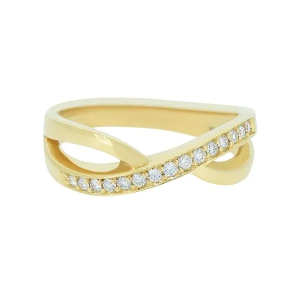 Bague en or jaune sertie de diamants.
