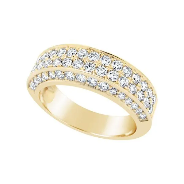 Bague en or jaune sertie de diamants.