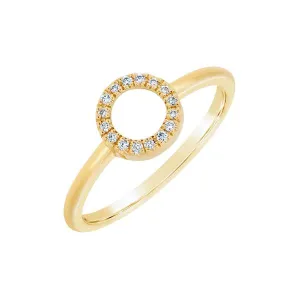 Bague en or jaune sertie de diamants.