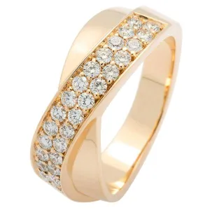 Bague en or jaune sertie de diamants.