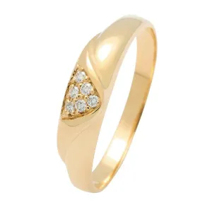 Bague en or jaune sertie de diamants.