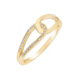 Bague en or jaune sertie de diamants.