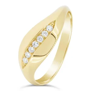 Bague en or jaune sertie de diamants.