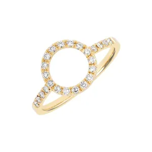 Bague en or jaune sertie de diamants.