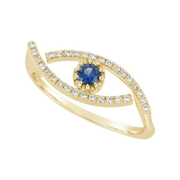 Bague en or jaune sertie d'un saphir et de diamants.