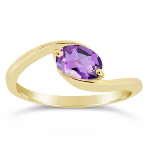 Bague en or jaune sertie d'une amthyste