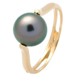 Bague en or jaune sertie d'une perle.