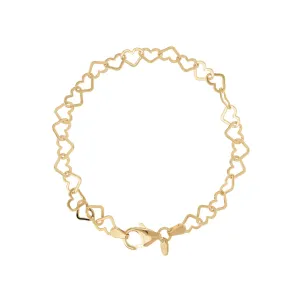 Bellissimo Bronzo Italian Petite Open-Heart Link Bracelet