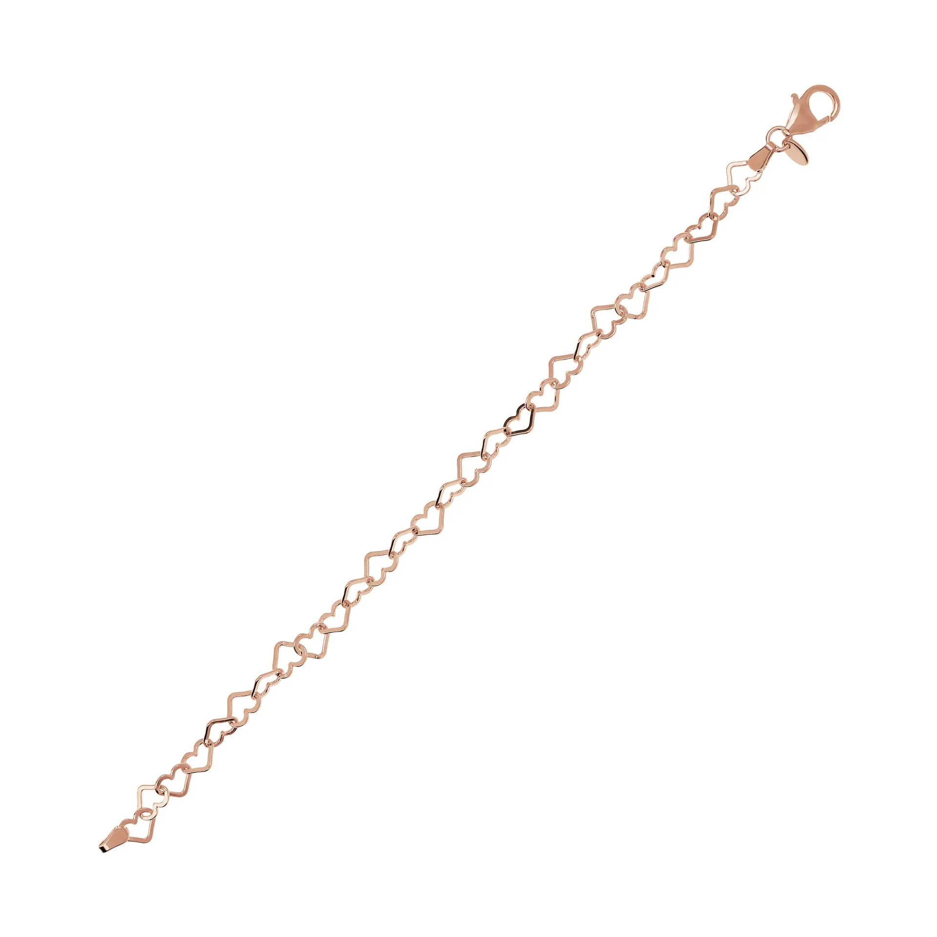 Bellissimo Bronzo Italian Petite Open-Heart Link Bracelet
