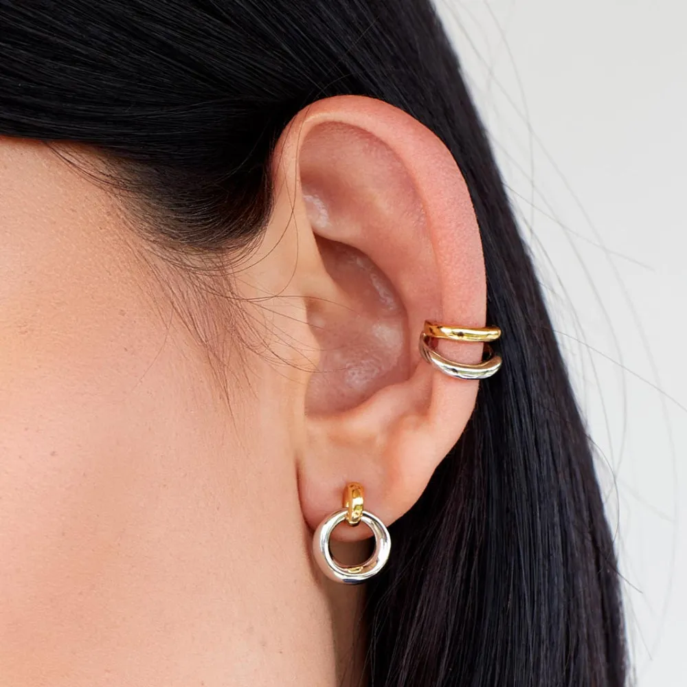 Bevel Cirque Link Golden Solo Ear Cuff