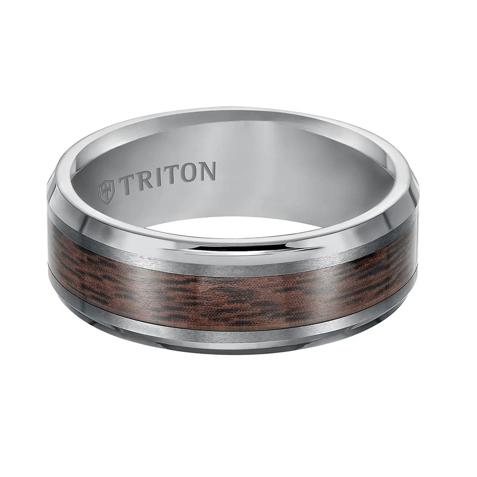 Bevel Edge Wood Finish Contemporary Band