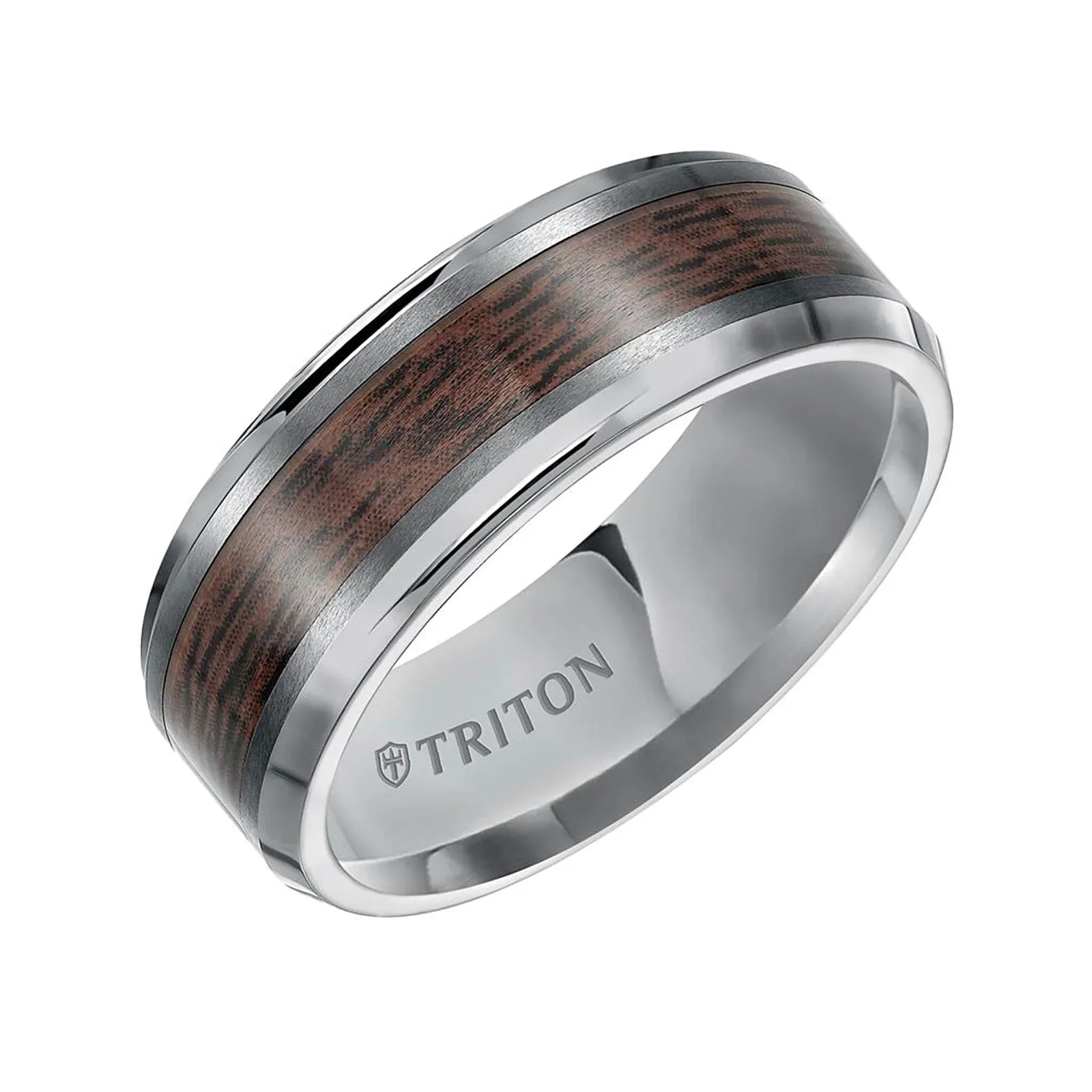 Bevel Edge Wood Finish Contemporary Band
