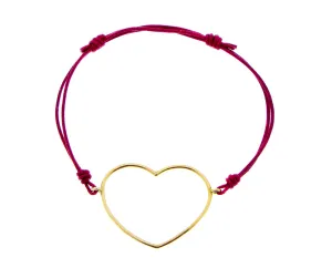 Big yellow gold heart bracelet