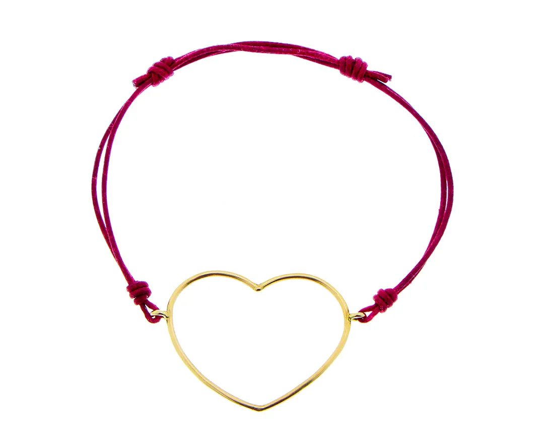 Big yellow gold heart bracelet