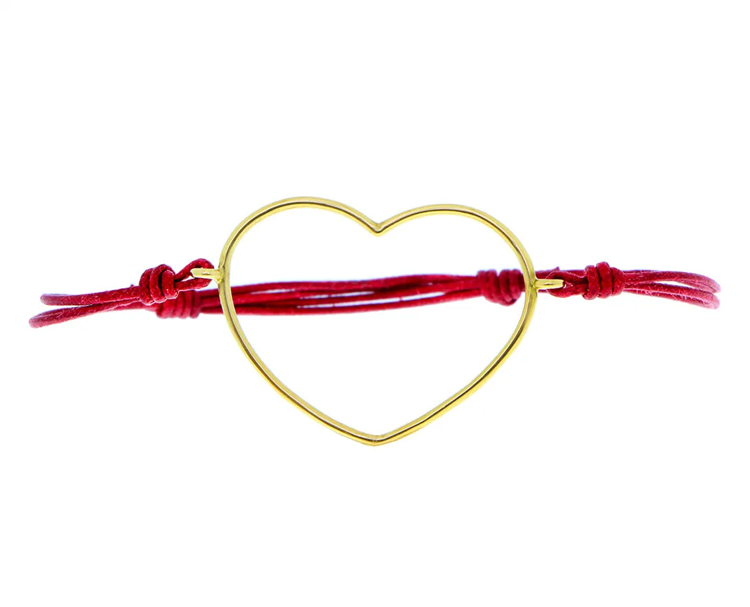 Big yellow gold heart bracelet