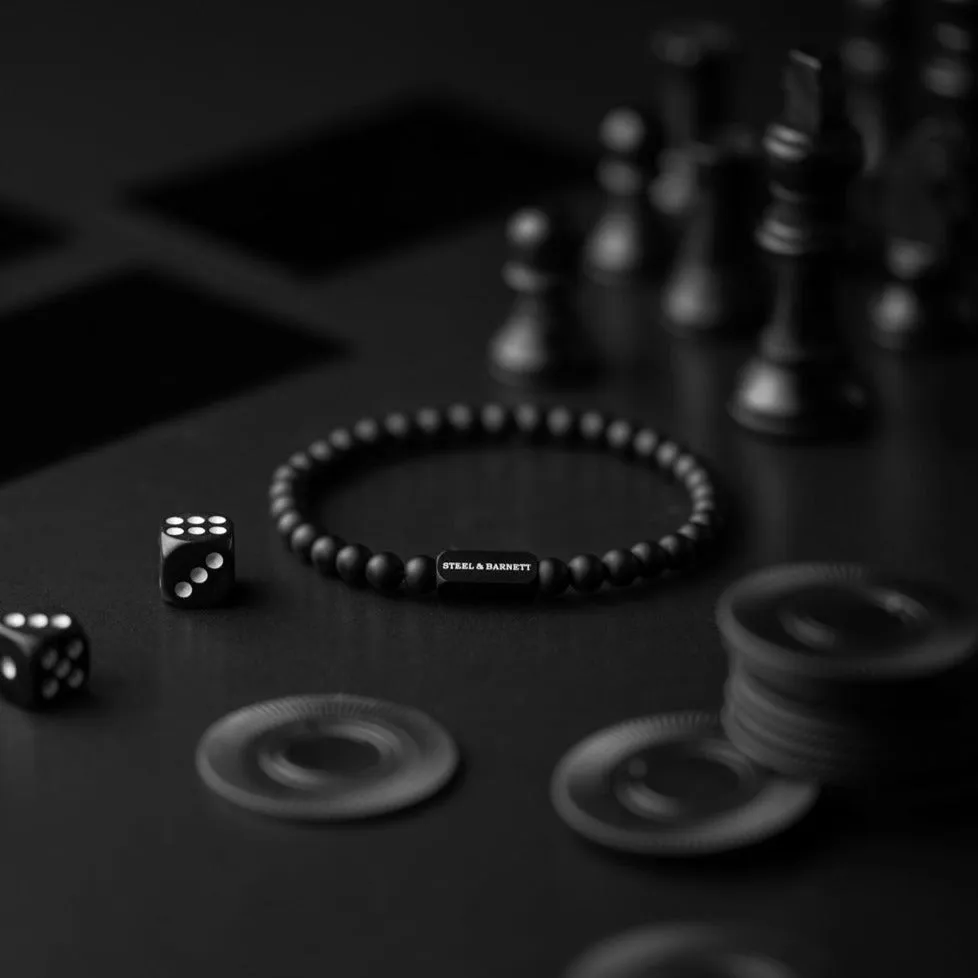 Black Edition 6mm Round Gemstone Bracelet Natural Ned BEB/002S
