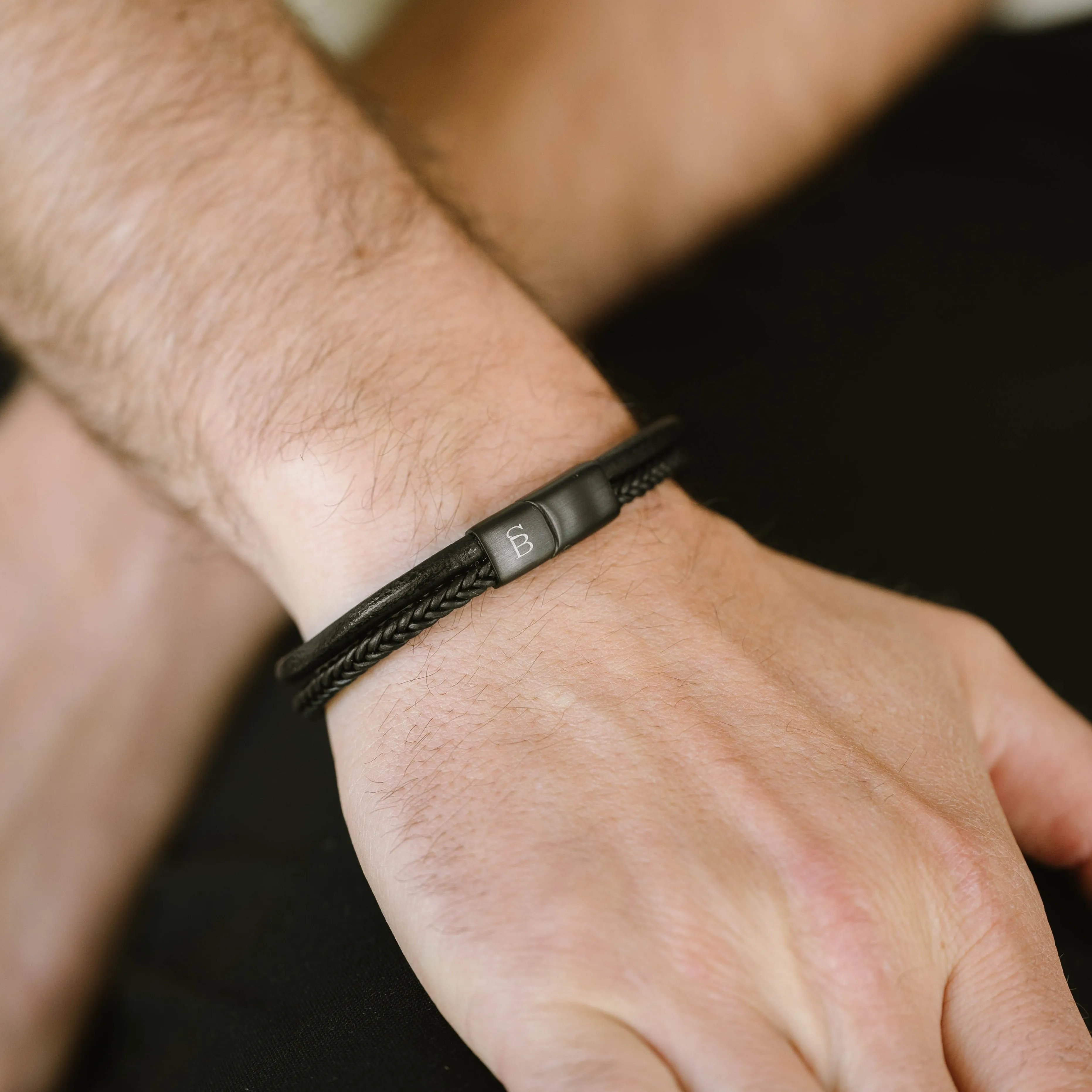 Black Edition Leather Bracelet Denby BEB/004S